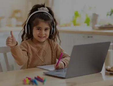 Student learning online on a laptop