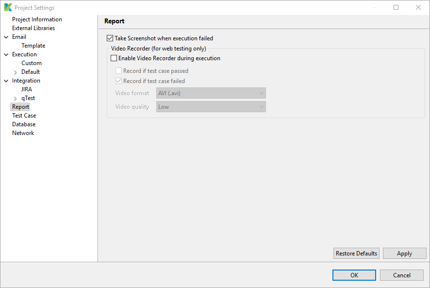 Test Automation Execution Recording