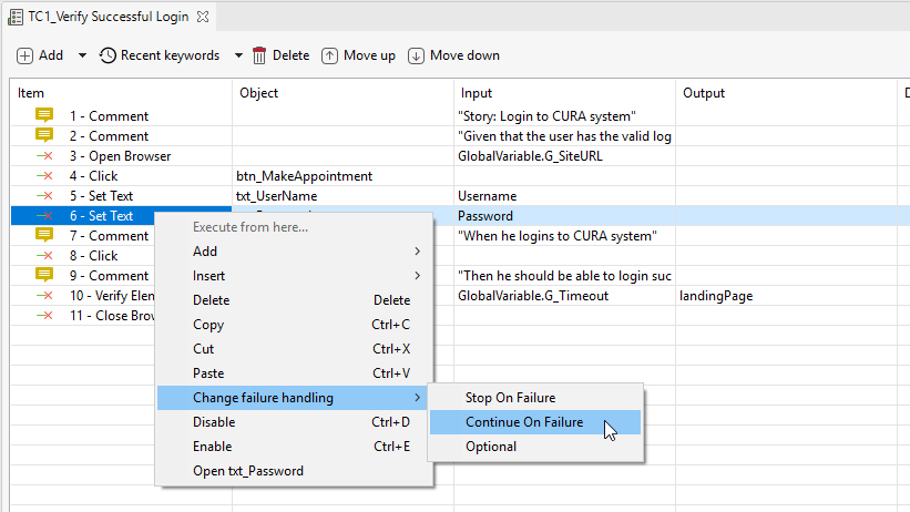 Test Automation Failure Handling