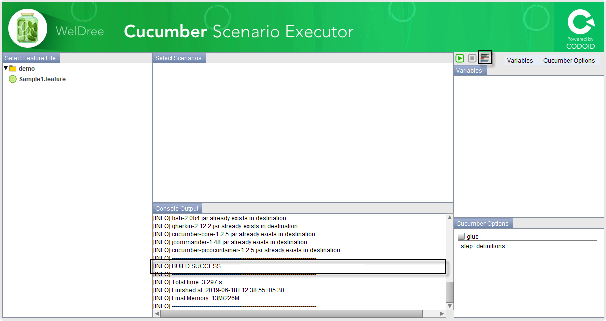 Compiling the Cucumber project