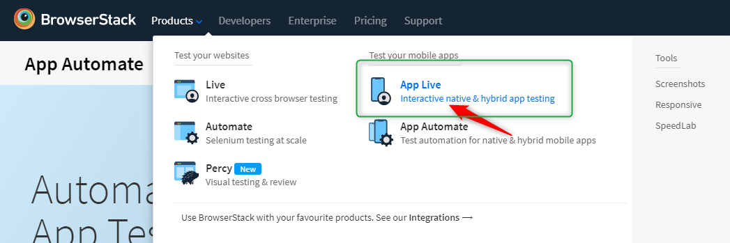 Browserstack Tutorial for App Live