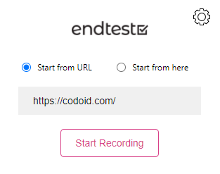 Starting Recording on Endtest.io