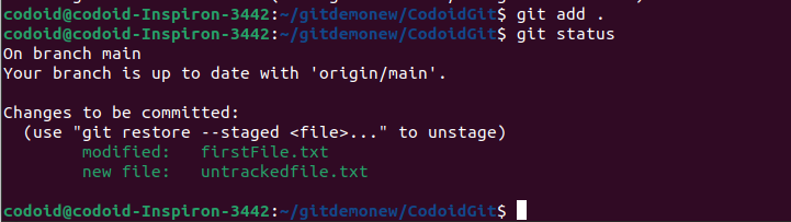 Staging state file in Git Basic Commands
