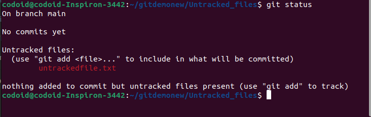 Untracked files in Git Basic Commands