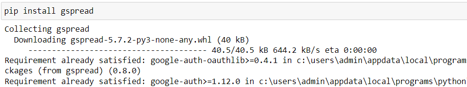 Output Of Installing A Python Library