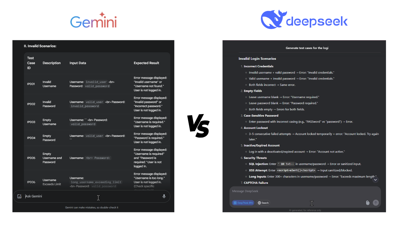 DeepSeek vs Gemini