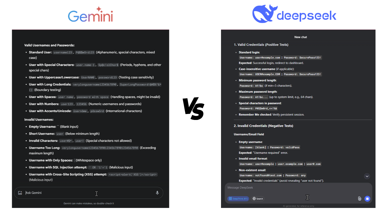 DeepSeek vs Gemini