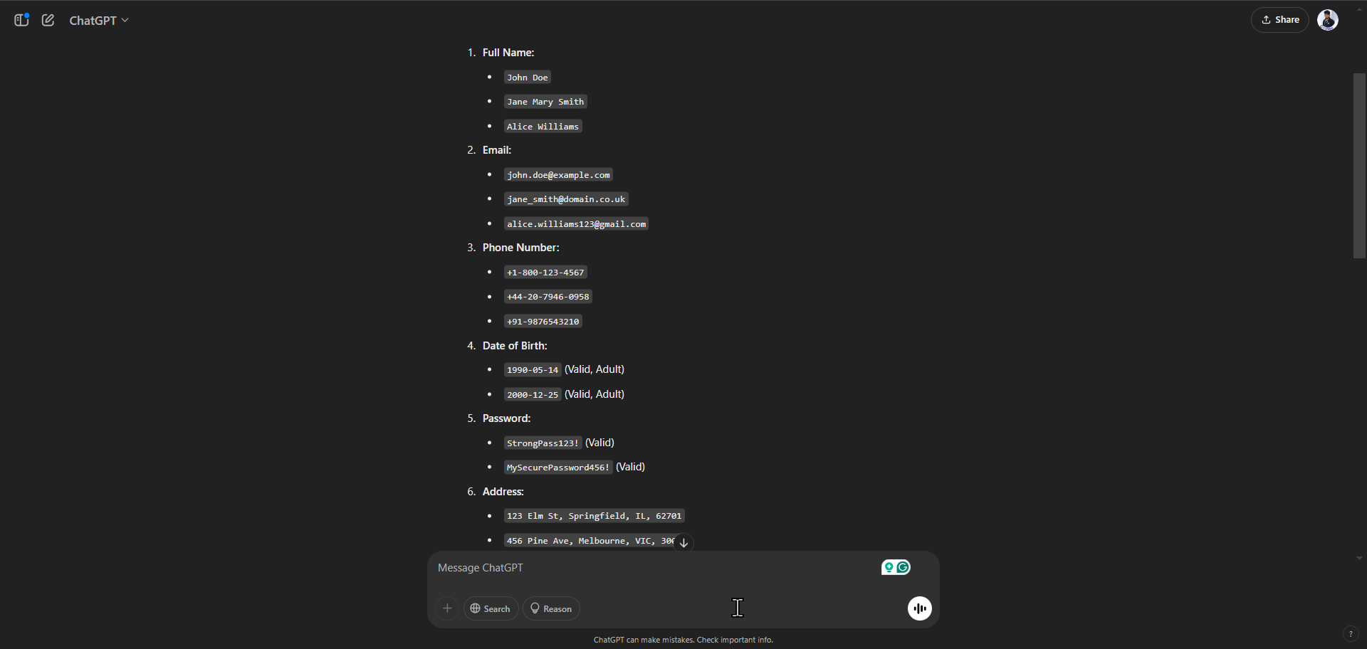 DeepSeek vs ChatGPT_Test-data-Generation_ChatGPT