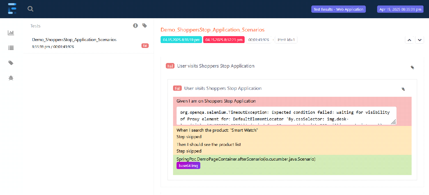 Detailed Error Insigh Selenium Report Generation