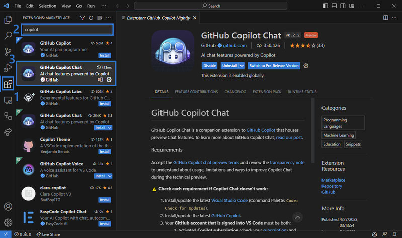 Github copilot chat