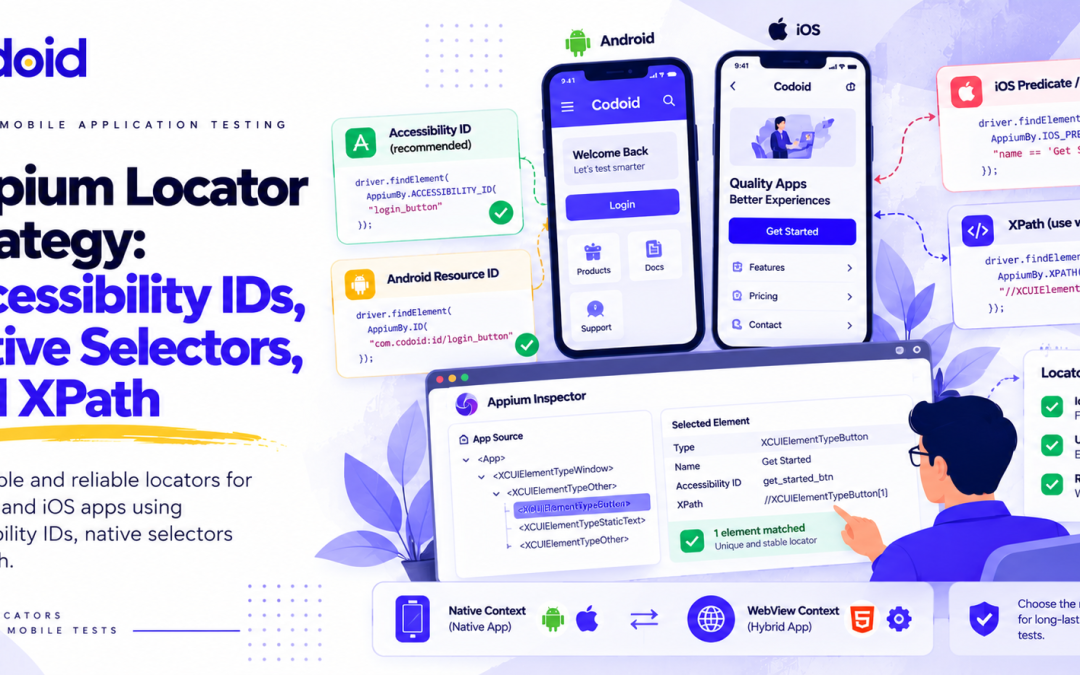 Appium Locator Strategy: Accessibility IDs, Native Selectors, and XPath