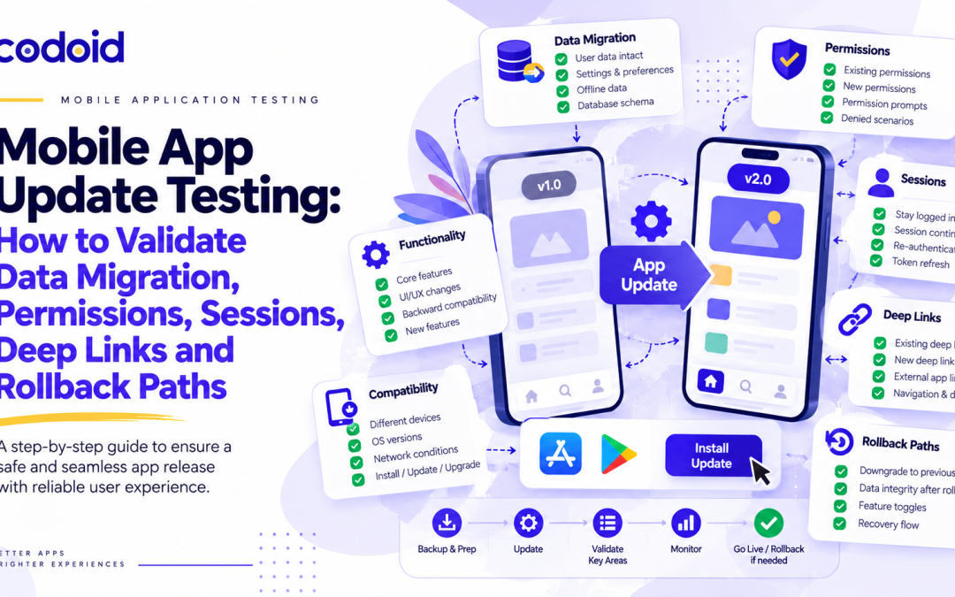 Mobile App Update Testing: How to Validate Data Migration, Permissions, Sessions, Deep Links, and Rollback Paths